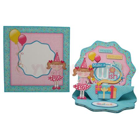 Make a Wish Double Decker Wavy Edged Round Easel Card Kit by Yvonne Munn