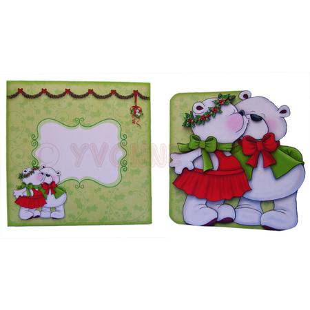 A Beary Merry Kiss-mas Shaped Fold Card Kit by Yvonne Munn