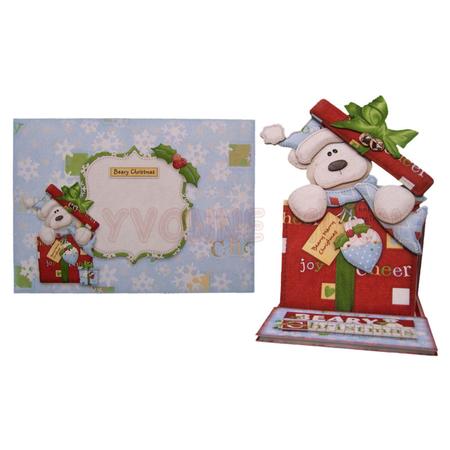 Beary Christmas Decoupage Shaped Easel Card Kit by Yvonne Munn