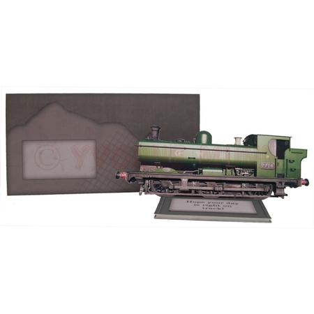 Steam Locomotive Decoupage Shaped Easel Card Kit by Yvonne Munn