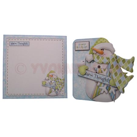 Warm Thoughts Snowman Shaped Fold Card Kit by Yvonne Munn