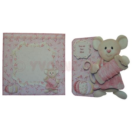 You Are Sew Mice Shaped Fold Card Kit by Yvonne Munn
