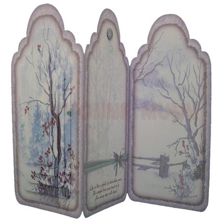 Untrodden Snow Tag Shaped Tri Fold Card Kit by Yvonne Munn