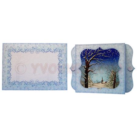 Snowy Church Bracket Edge Shadow Box Fold Card Kit by Yvonne Munn
