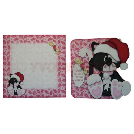 A Purr-fect Christmas Shaped Fold Card Kit by Yvonne Munn
