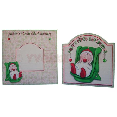 Baby?s First Christmas Round Topped Card Kit by Yvonne Munn