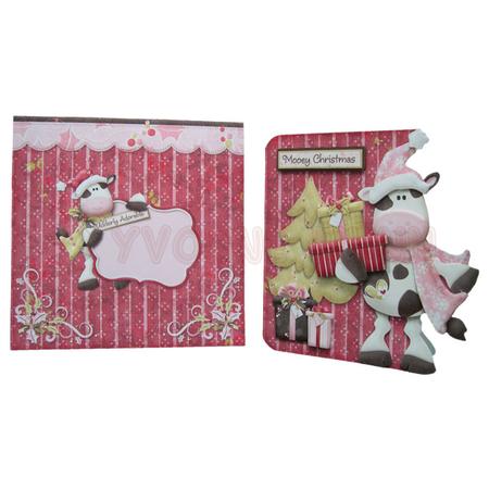 Mooey Christmas Shaped Fold Card Kit by Yvonne Munn