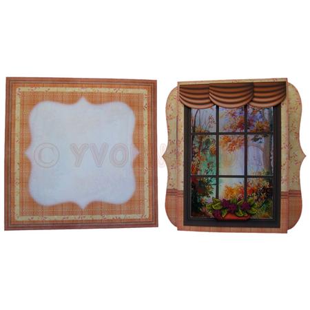 Autumn Woods Window 7x7 Shadow Box Fold Card Kit by Yvonne Munn