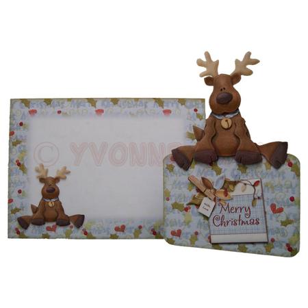 Resting Reindeer Portrait Fold Over the Top Card Kit by Yvonne Munn