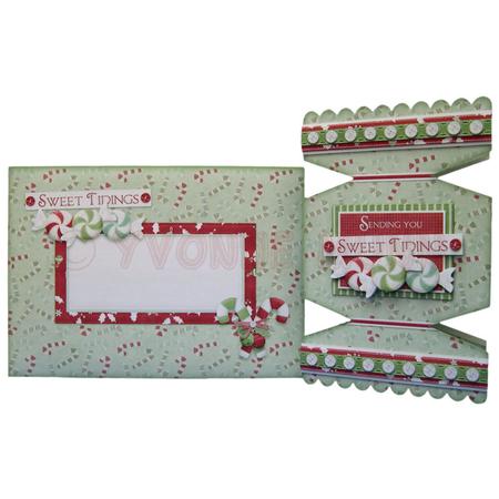 Sweet Tidings Cracker Shaped Fold Card Kit by Yvonne Munn
