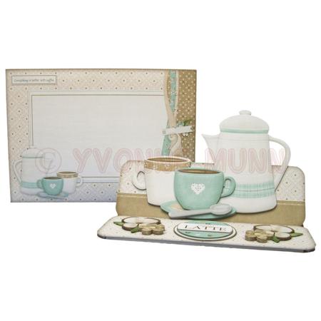 Coffee Time Over the Top Easel Card Kit by Yvonne Munn