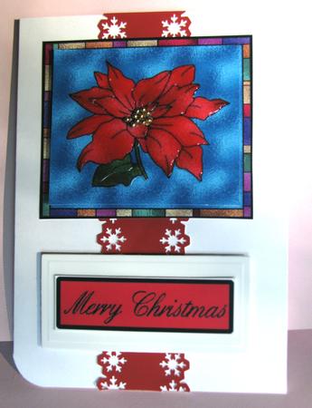 Stained Glass Poinsetias Pyramage by Nancy Boatwright