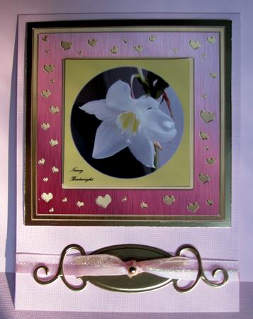 8 x 8 Metallic Romantic Hearts Plain Card Base by Nancy Boatwright