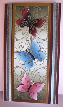 Three Butterflies Dl Card Front / Topper 2 by Nancy Boatwright