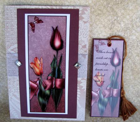 Tulips Large Dl Card with Oval Pyramage by Nancy Boatwright