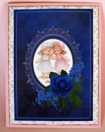 A4 Blue Rose Card Front by Nancy Boatwright