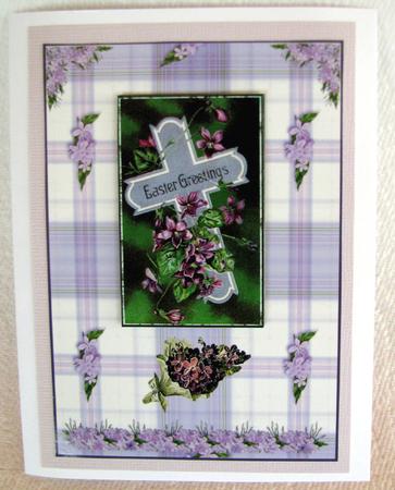 Easter Cross with Violets by Nancy Boatwright