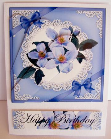 Clematis and Lace Fan Pyramage Topper by Nancy Boatwright