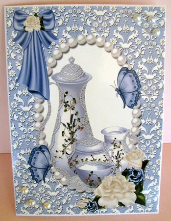 Pretty White Porcelain Teaseta4 Topper by Nancy Boatwright