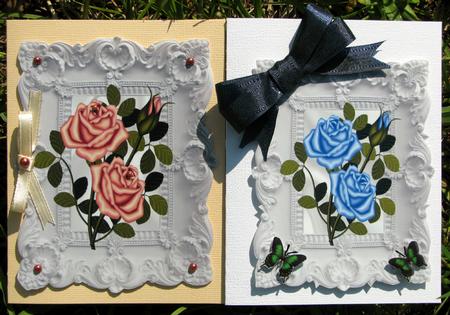 Rose Toppers in Ornate Frames by Nancy Boatwright
