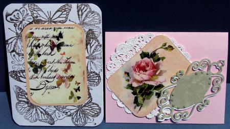Flowers and Butterflies Vintage Atcs by Nancy Boatwright
