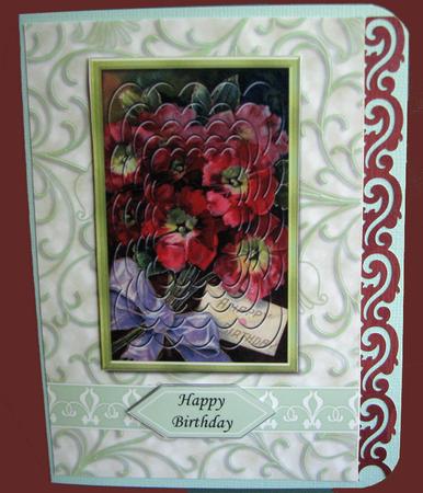 Faux Pyramid Floral with a Bow by Nancy Boatwright