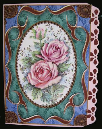 Rose Duo Fancy Bracket A4 Picture Topper Sheet by Nancy Boatwright