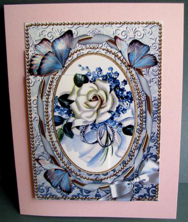 White Rose Butterflies 7x5in One Corner Stacker by Nancy Boatwright