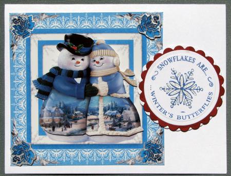 Mr & Mrs Snowman Decoupage Square Card Sheet by Nancy Boatwright