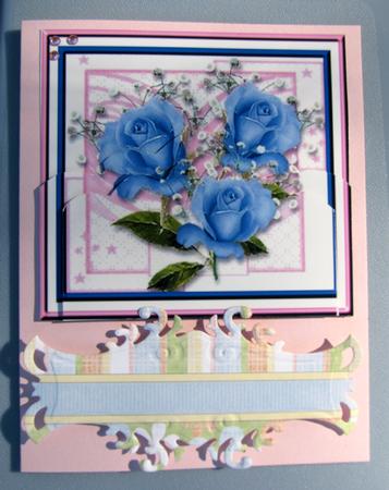 3 Blue Rose's Scalloped Bottom Stacker by Nancy Boatwright
