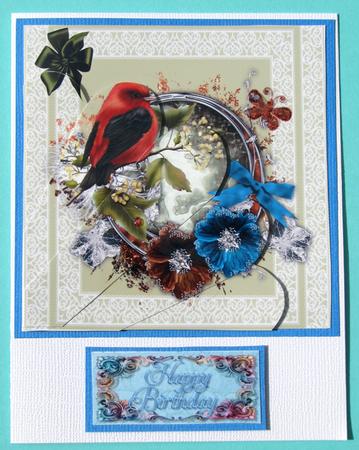 Colourful Bird Fan Pryamage by Nancy Boatwright