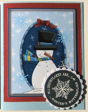 Ready Made Christmas Blue Snowman by Nancy Boatwright