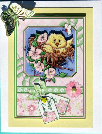 Little Chicks New Home or Easter Topper and Decoupage by Nancy Boatwright