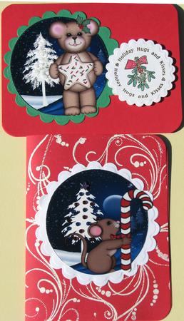 6 Round Christmas Critter Toppers by Nancy Boatwright