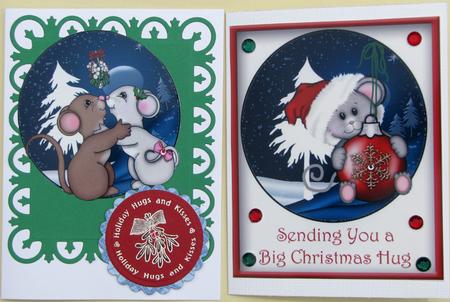 6 Round Christmas Critters Toppers Set 2 by Nancy Boatwright