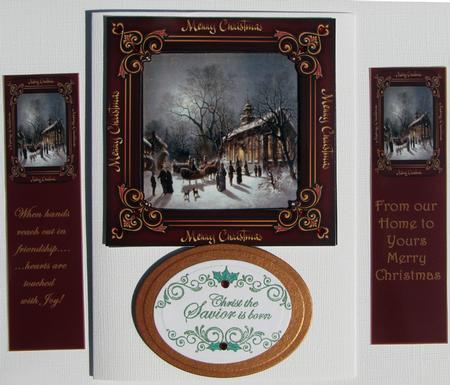 Vintage Christmas Scene with Bookmark & Tags by Nancy Boatwright