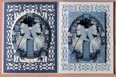 Oval Cross in Blue Pyramid by Nancy Boatwright
