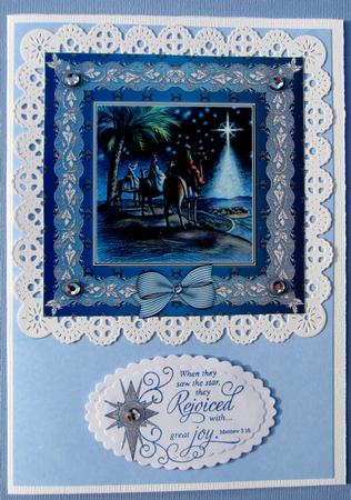 Arrival of the Magi - Pyramid Card Front by Nancy Boatwright