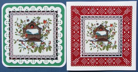 Christmas Robins with Lace by Nancy Boatwright