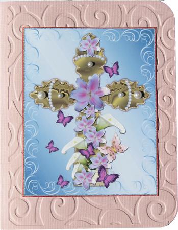 Cross with Lilies & Butterflies Easter/ Sympathy/ Christen by Nancy Boatwright