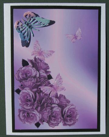 Roses and Butterflies Lilac Backing Paper by Nancy Boatwright