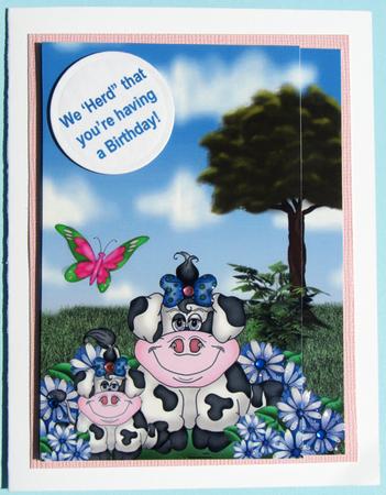 Black and White Floral Cows Side Stacker Topper by Nancy Boatwright