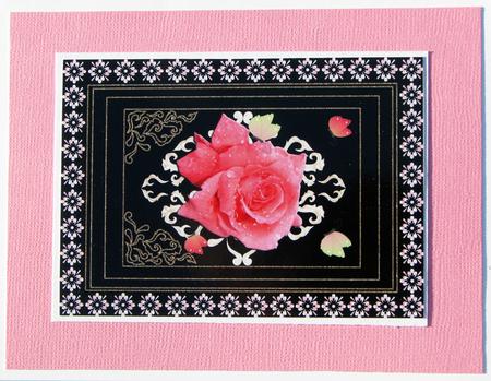 Framed Beautiful Rose with Ornaments & Butterflies (black) by Nancy Boatwright