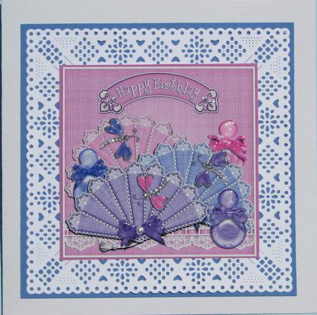 8 x 8 Fans Birthday Scalloped Corner Topper by Nancy Boatwright