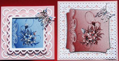 Blue and Pink Floral Toppers by Nancy Boatwright