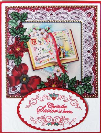 Glory Book Red Poinsettia 5in Zig Zag Bottom Stacker by Nancy Boatwright