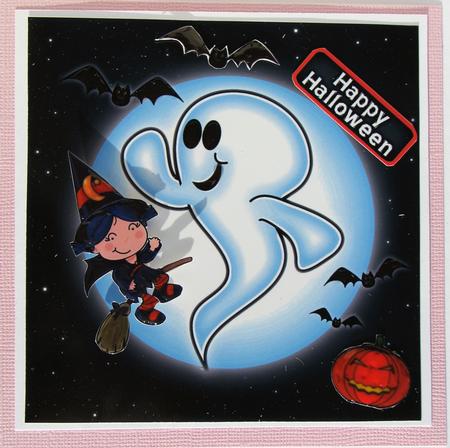 Lil'ghost 8x8 Quick Card by Nancy Boatwright