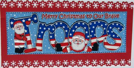 Large Dl Xmas to Our Usa Troops Quick Card 3D Decoupage by Nancy Boatwright