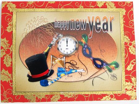 Happy New Year 2 Oval Pyramid by Nancy Boatwright