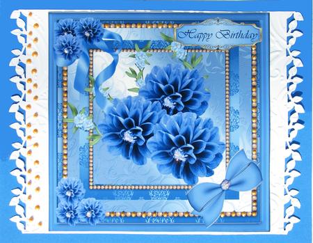 Beautiful Blue Dahlia Flowers by Nancy Boatwright